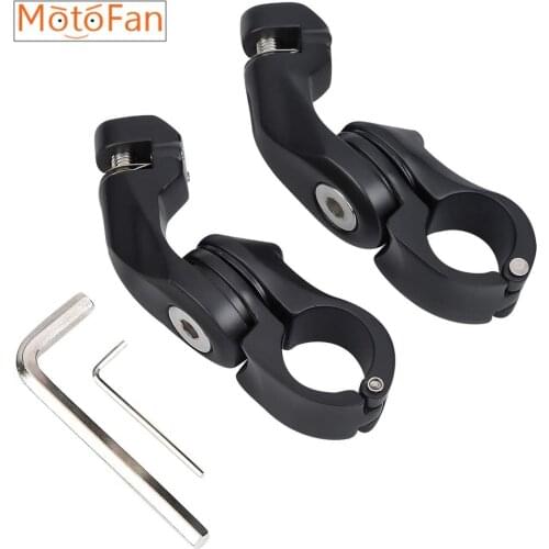 Motorcycle Chrome Black Short Angle Engine Guard Crash Bar Pegs Mount Kit Fits For Harley Touring Electra Road Glide 1-1/4"(32mm