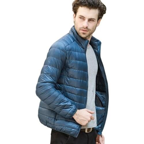 Winter outside out mens long sleeve duck down jackets 2021 warm coat for man