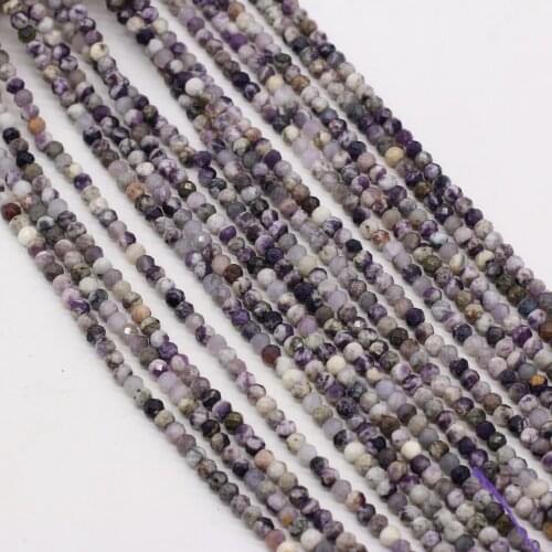3x4mm Natural Amethyst Beaded Fine Abacus Shape Loose Stone Beaded for Making DIY Jewerly Necklace Bracelet Accessories