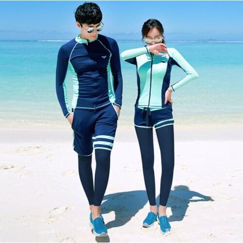 Couple Rash Guards Swimming Suit For Women Bathing Sexy Suits Guard Windsurfing Diving Female Split Drying Long Sleeve Surf