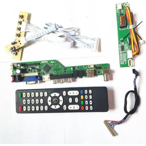 For N141X7-L02/L03 LVDS 1CCFL 30Pin T.V56 drive board keyboard+Remote+Inverter HDMI-Compatible VGA USB AV RF LCD monitor