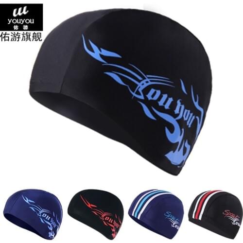 Swimming cap large size male head spandex swimming cap loose and comfortable waterproof swimming protective hair