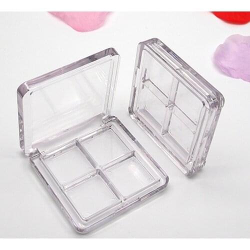 DIY Clear 4 Grid Eyeshadow Lipstick Cosmetic Empty Powder Makeup Box Eyeshadow Palette Packaging Containers for Cosmetics