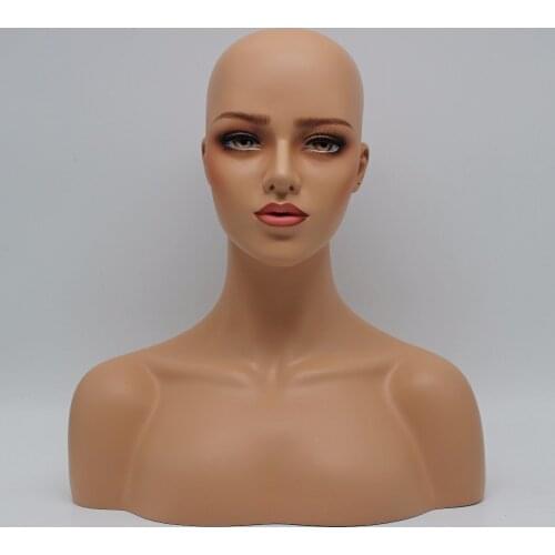 Female Realistic Fiberglass Mannequin Head Bust Sale For Wig Jewelry And Hat Display