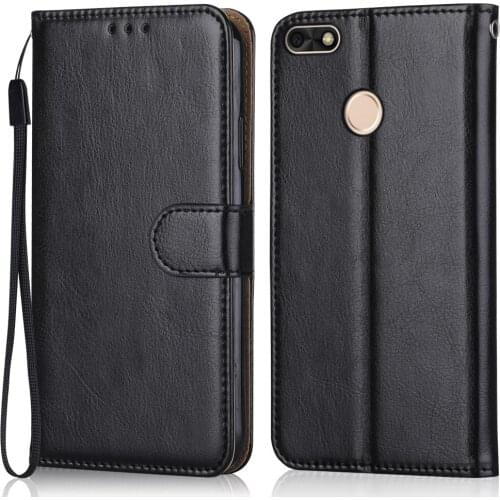 Folio Luxury Leather Case for On On Huawei Enjoy 7 Wallet Stand Flip Case Phone Bag With Strap