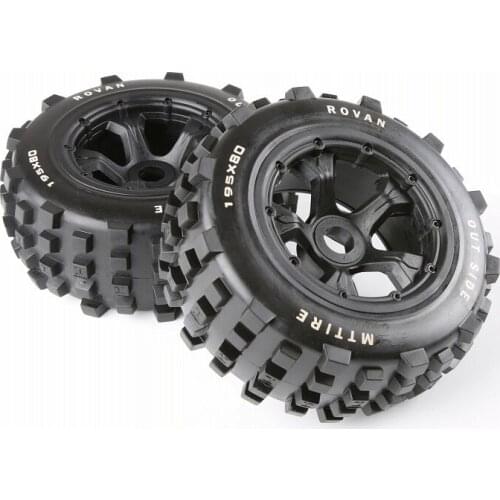 Rovan 1/5 Scale Baja Truck Dirt Knobby Tires Wheels 195x80 Rear