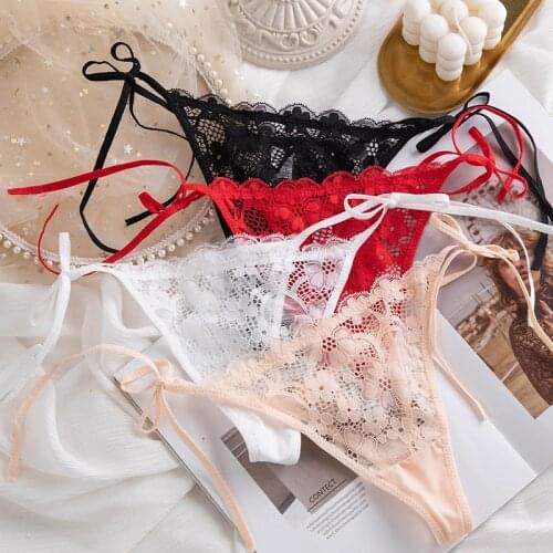 Sexy Panties Women Thong Underwear Hollow Out Briefs High Quality Lace Transparent Underpants Lingerie Girls G string Intimates