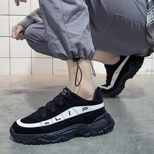 Spring Summer Running Shoes Pu+Mesh Rubber Sole Lace Up Thick Sole Sports Shoes White Fashion Trend Casual MenS Shoes Sports