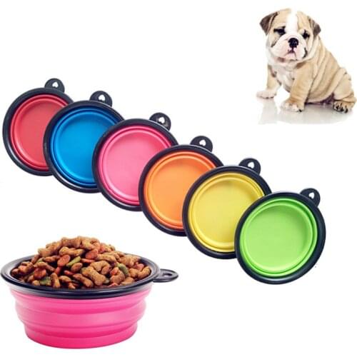 Collapsible Silicone Pet Dog Bowl Outdoor Travel Dog Food Container Bowl Portable Puppy Pet Feeder Dish Water Drinking Bowl