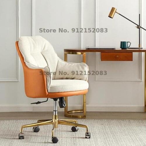 Warm Yan Home Computer Chair Bedroom Study Chair Modern Comfortable Leisure Light Luxury Office Chair Desk Chair Makeup Chair