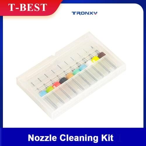 TRONXY 10 Pieces 3D Printer Nozzle Cleaning Tools Cleaning Needles 0.1-1mm Drill with Clear Storage Box