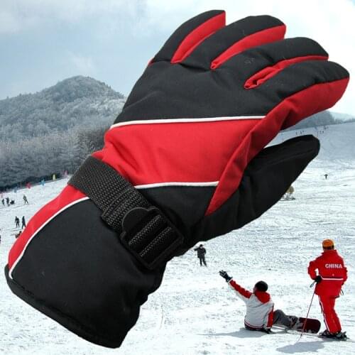 Outdoor riding motorcycle gloves windproof rainproof skidproof ski gloves warm padded space cotton gloves winter