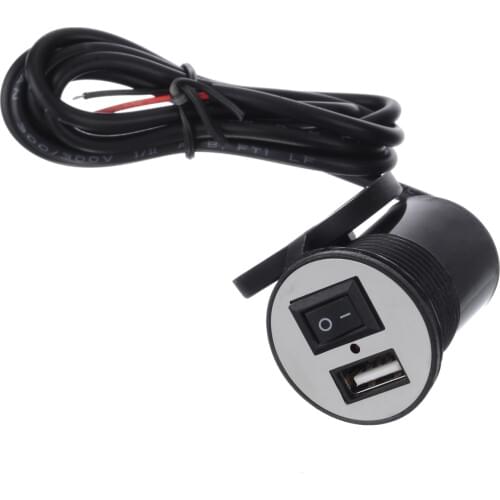 Universal Waterproof Dual USB Charger Socket Power Outlet Car Motorcycle Bike USB Cell Phone Power Charger Adapter With Switch
