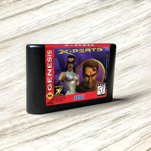 X-Perts - USA Label Flashkit MD Electroless Gold PCB Card for Sega Genesis Megadrive Video Game Console