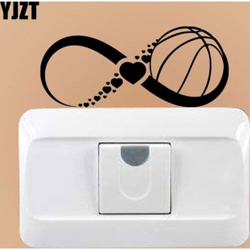 YJZT Basketball Infinity Sign Hearts Sports Vinyl Wall Stickers Light Switch Decal 8SS2283
