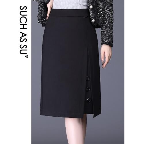 New 2019 Fall Winter Korean Irregular Skirts Womens Black Lattice Knit Skirt S-3XL Plus Size Female Slim Asymmetry Skirt