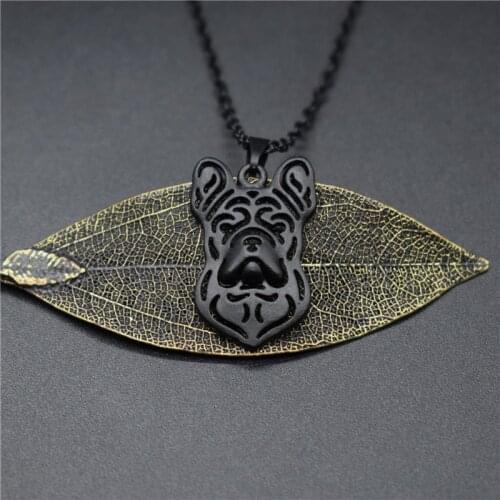 4 Colors New French Bulldog Charm Necklace Trendy Metal Dog Jewellery French Bulldog Pendant Necklace Women