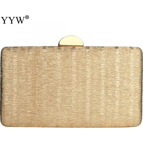 Gold Women Evening Clutch Purse Wedding Prom Cocktail Banquet Clutches Purse Handbag With Gold Metal Fittings For Party 2019