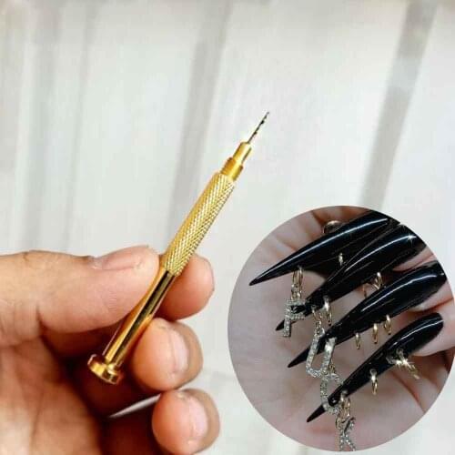 1 Pc Nail Art Hand Dangle Drill Hole Maker Dotting Pen Piercing Professional Manicure Nail Art Tool Random Color YT-5GRYY39