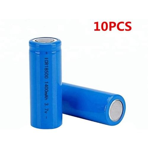 10pcs/lot 3.7V 18500 1400mAh rechargeable lithium battery 3.7V strong light flashlight anti-light special lithium battery