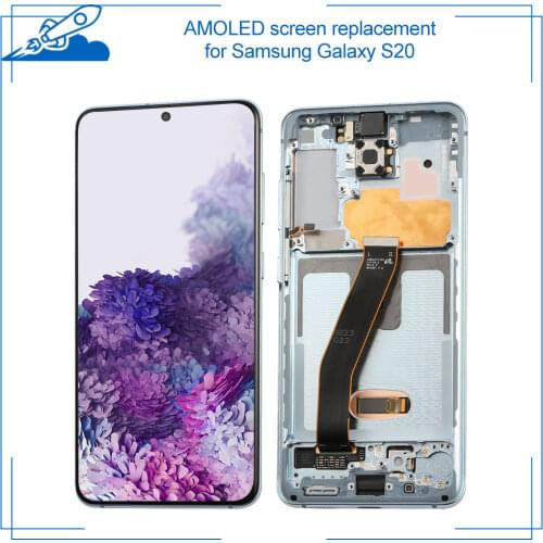 100% OEM AMOLED Display for SAMSUNG Galaxy S20 OLED Touch Screen Digitizer Display Assembly No Dead Pixel No Shadows Brand New