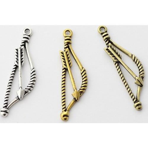 38*10*2mm Bow and arrow Personality Pendant,Handmade DIY Jewelry Necklace Accessories,HiroshiMori Jewelry Wholesale1