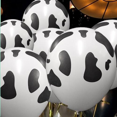 50 Pcs/lot Cartoon Animals Cow Print Latex Balloons for Farm Theme Birthday Party Decorations Baby Shower Supplies