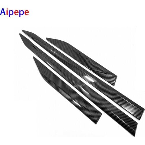 ABS Chrome Carbon Fiber Door Body Molding Fit For Toyota RAV4 2019 2020 Car Accessories Side Strips Trim Cover