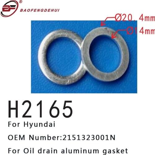 Automobiles Gasket Car Accessories 2151323001N For Hyundai Oil Drain Aluminum Gasket