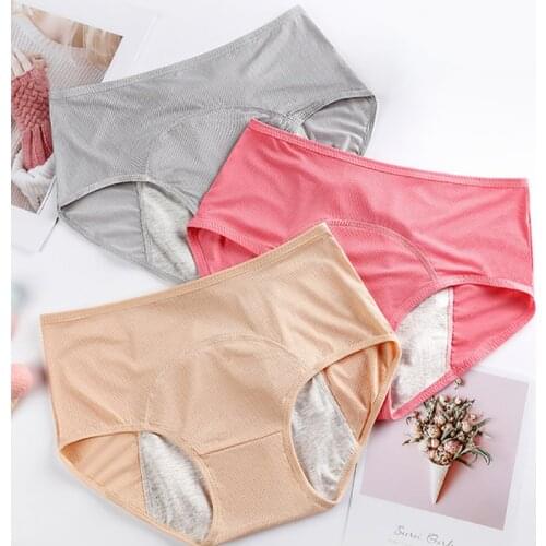BZEL Womens Leak Proof Menstrual Panties Female Underwear Large Size Lingerie Ladies Sexy Briefs Cotton Physiological Pants 6XL