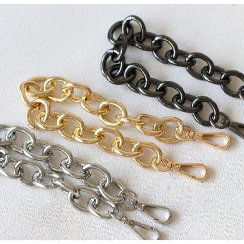 30cm Women Bag Chains Replacement Handle Metal Chain For Handbags DIY Accessories For Bag Strap Hardware Silver Gold Black