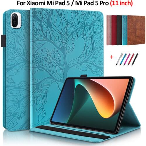 Tablet Funda For Xiaomi MiPad 5 Mi Pad 5 Pro Case 11 inch Emboss Tree Flip Wallet Stand Cover For Xiaomi Pad 5 Pro Case Coque