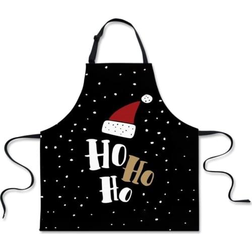 Black Christmas Print Kitchen Sleeveless Apron Chef Cooking Accessories Apron Cool BBQ Oil Proof Apron