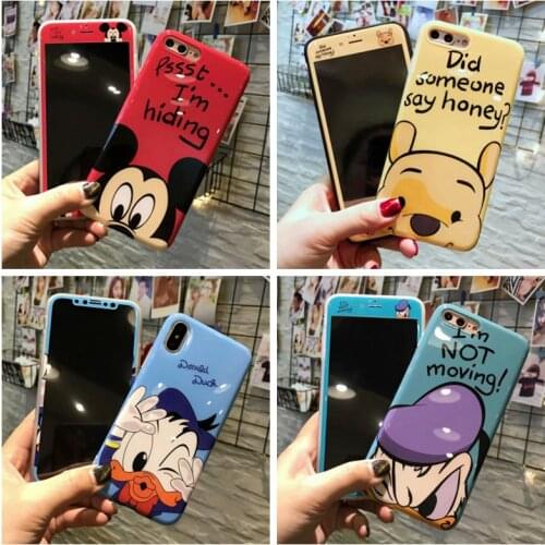 Disney Mickey Minnie Donald Duck Daisy IMD Soft Case with Film for iPhone 12 11 Pro Max XR XS Max 7 8 Plus X SE Phone Back Cover