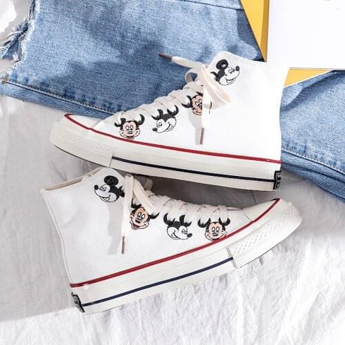 Disney childrens cartoon Mickey Mouse adult female girl non-slip casual shoes sports shoes student running high-top shoes