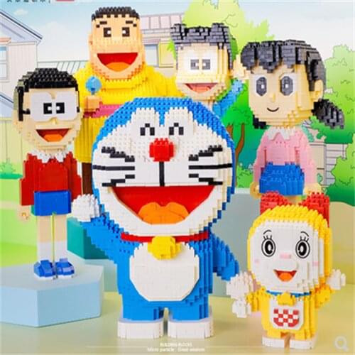 Doraemon Daxiong Pang Hu Jingxiang Micro-particle Building Blocks Adults are difficult to assemble three-dimensional gifts for b
