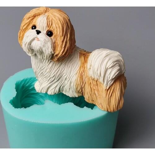 DW0260 PRZY Puppy Mold Malzis Dog Candle Moulds Mini Dog Mold Silicone Soap Molds Clay Resin Moulds