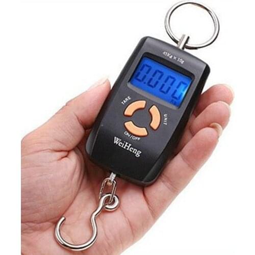 45kg 5g Pocket Electronic Hook Fishing Hanging Scale Double Precision Travel Luggage Digital Weight Balance Blue LCD Steelyard