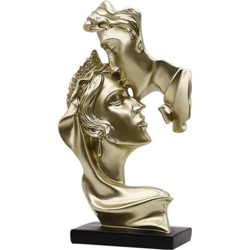 1 Pc Couples Ornament Prime Durable Couples Figurine For Home Living Room Creative Abstract Art Couple Decoration