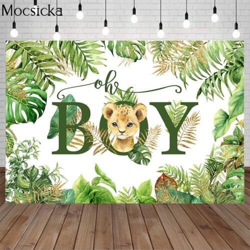 Oh Boy Theme First Birthday Safari Party Backdrops Newborn Animals Baby Shower Photography Background Jungle Forest Photo Studio