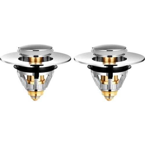 Stainless Steel Bathroom Sink Stopper Anti Clogging Sink Drain Stopper With Filter Basket Bounce Core