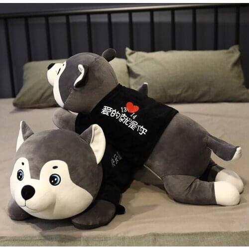 New 60/80/100/120cm Cute Big Husky Dog Plush Toy Stuffed Soft Animal Dog Pillow Christmas Gift for Kids Kawaii Valentine Present