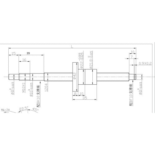 End machined as drawing for SFU1204 SFU1605