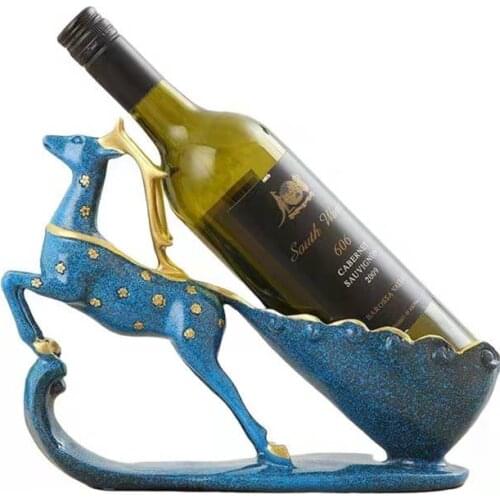 Creative Home Furnishing Sika Deer Wine Rack Modern European Wine Rack Living Room Wine Cabinet Decoration Creative Gift