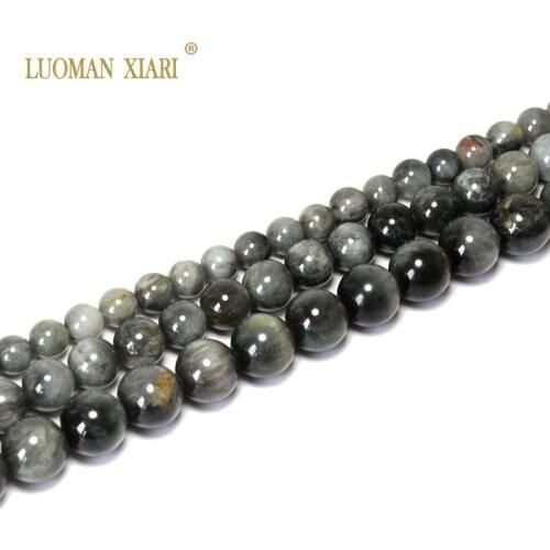 AAA+ Hawks Eye Natural Stone Round Loose Beads For Jewelry Making Eagle 6/8/10 Mm DIY Bracelet Necklace Strand 15