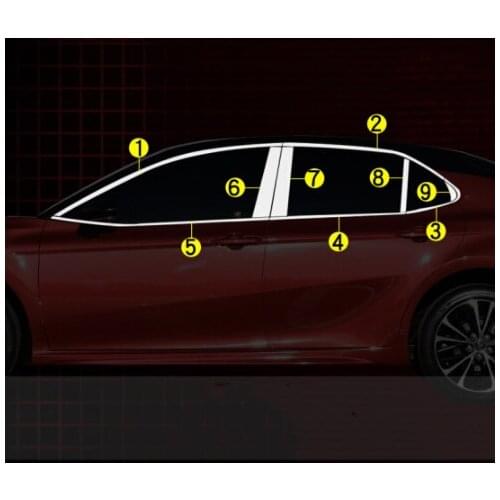 Stainless Steel Door Window Frame Sill Molding Trim For Toyota Camry 2018 2019 2020 car accessories