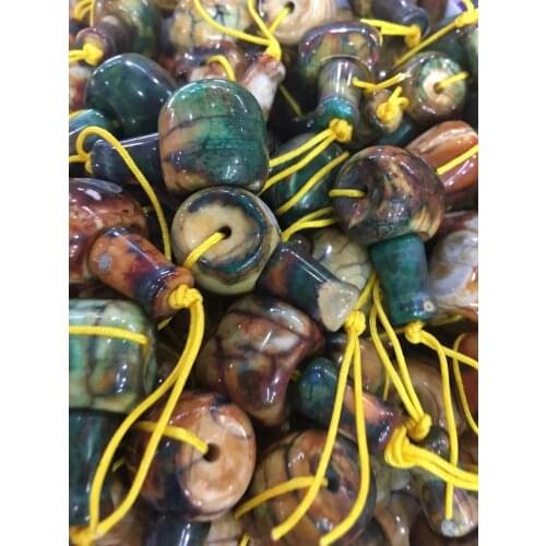 Mix Tee Tibetan Dzi EYES Stone Carnelian 3 Holes Calabash Mala Pagoda Beads Fit Buddhist Prayer Bracelets Necklace Making 12-20