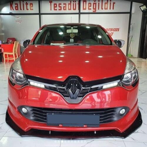 Renault Clio 4 Front Bumper Attachment 2012 2013 2014 2015 2016 2017 2018 2019 Gloss Black 3 Pcs