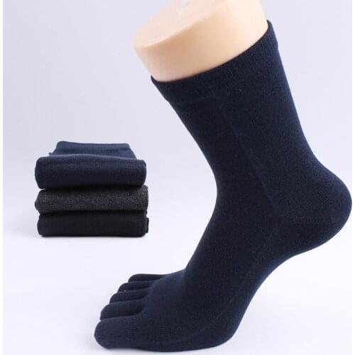 Five Finger Socks Wholesale Summer Autumn Men Cotton Breathable Casual Business Socks Solid Color Five Toe Socks MKB002