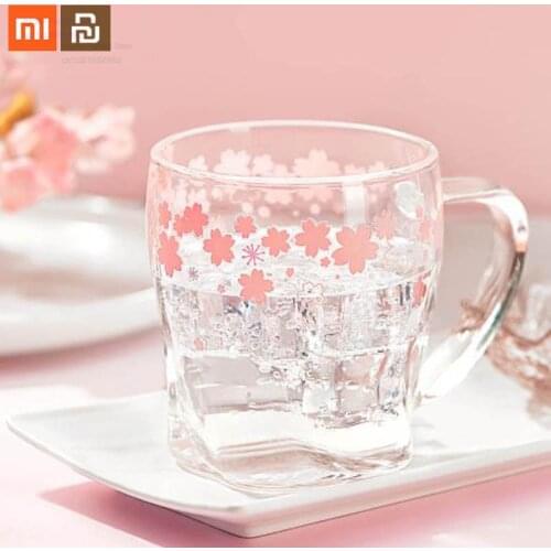 Original xiaomi mijia marine sensitive color glass 360ml gift bag cherry blossom shape Christmas smart home